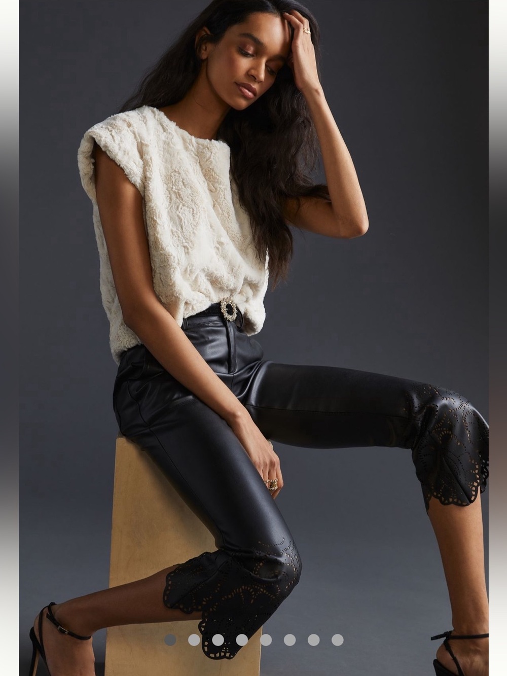 NWT Anthropologie Maeve Faux Fur Tee